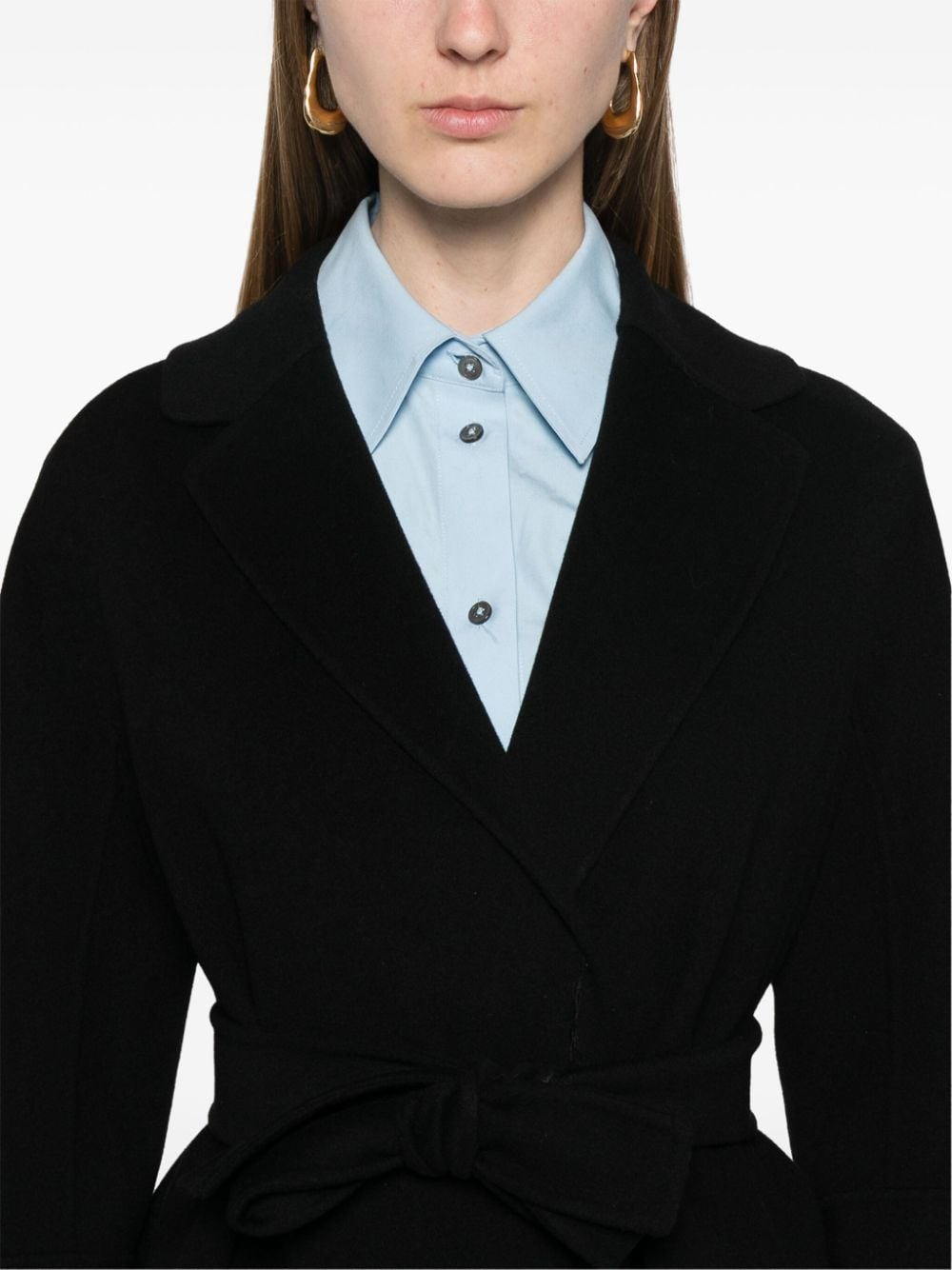 Shop 's Max Mara Arona Belted Wool Coat In Black