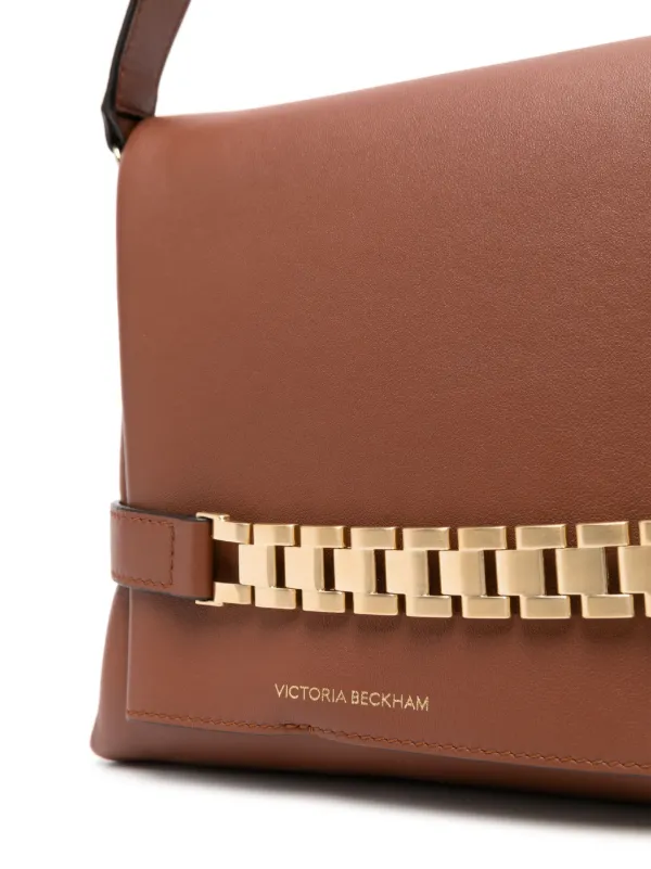 Victoria Beckham chain-link Leather Shoulder Bag | Brown
