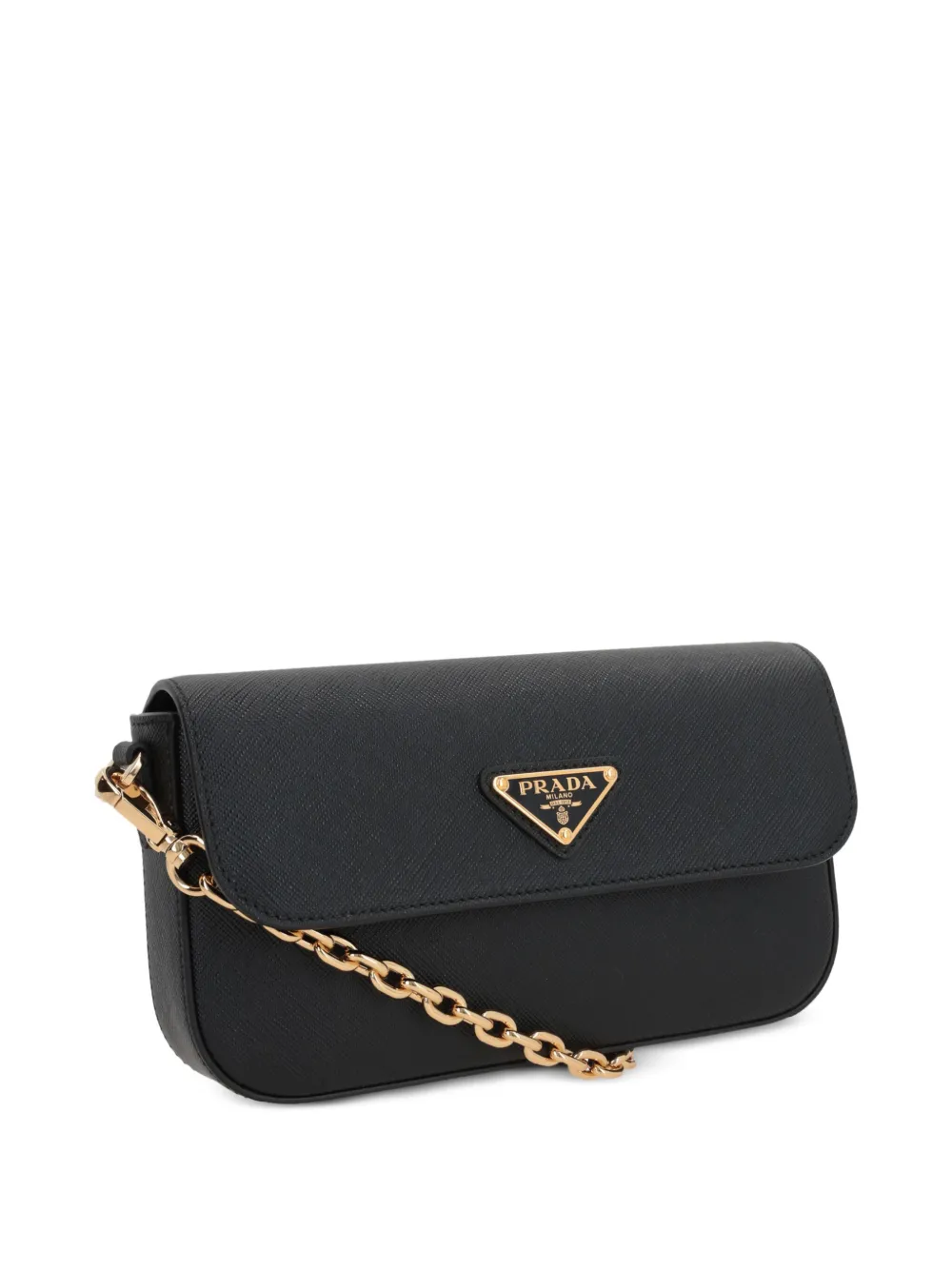 Prada Saffiano leren schoudertas Zwart