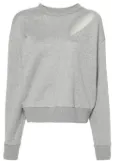 Alexander McQueen cut-out jersey sweatshirt - Grey