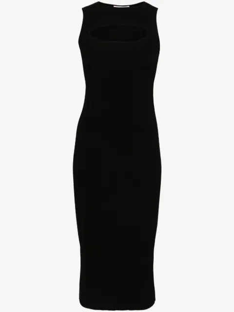 Alexander McQueen vestido tejido de canalé largo con detalle de aberturas