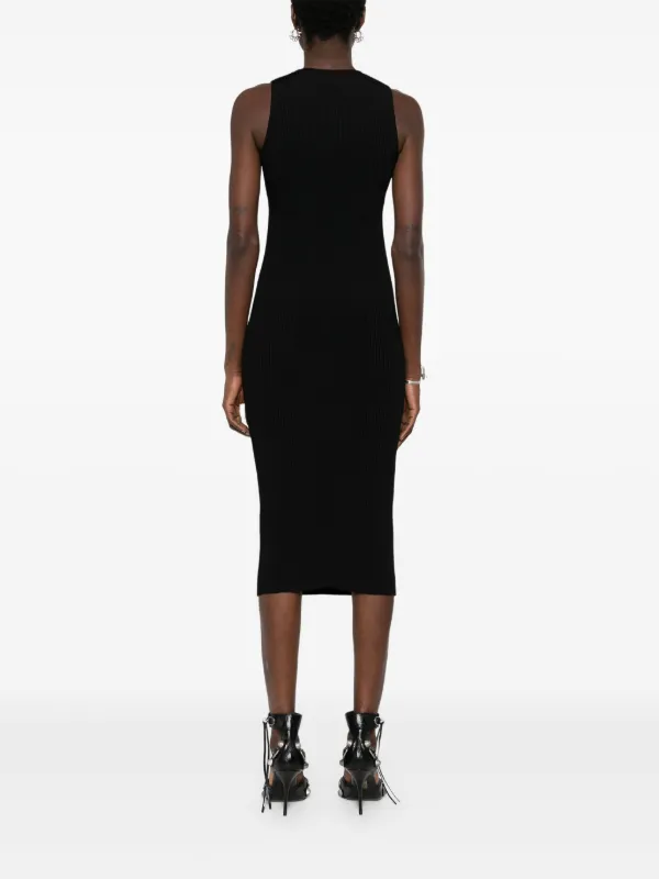 Alexander McQueen cut-out Ribbed Maxi Dress | Black | FARFETCH