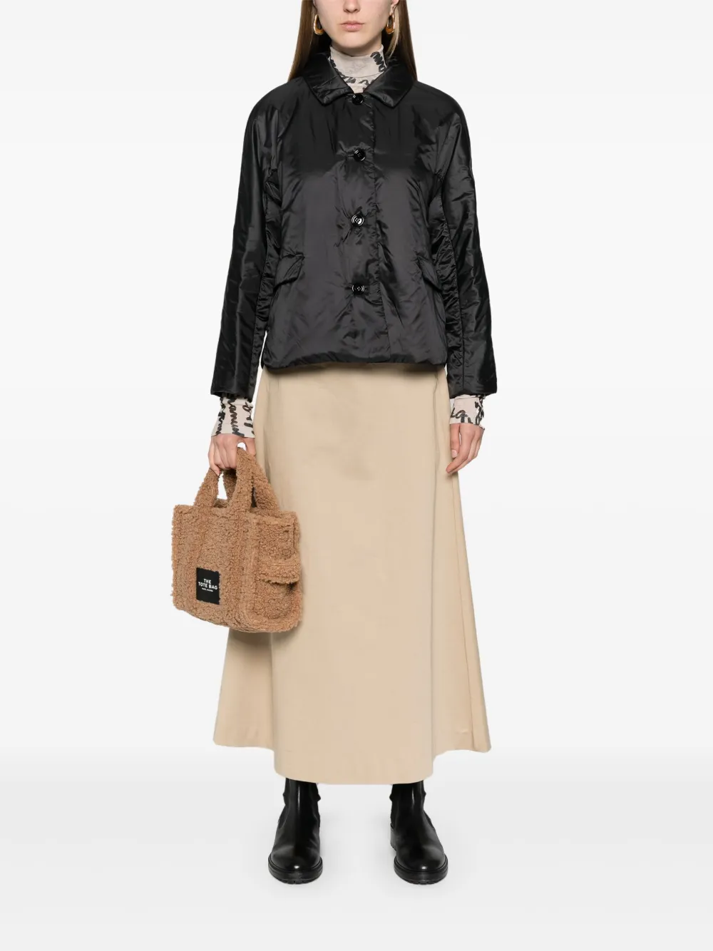Max Mara Greens gewatteerd jack - Zwart