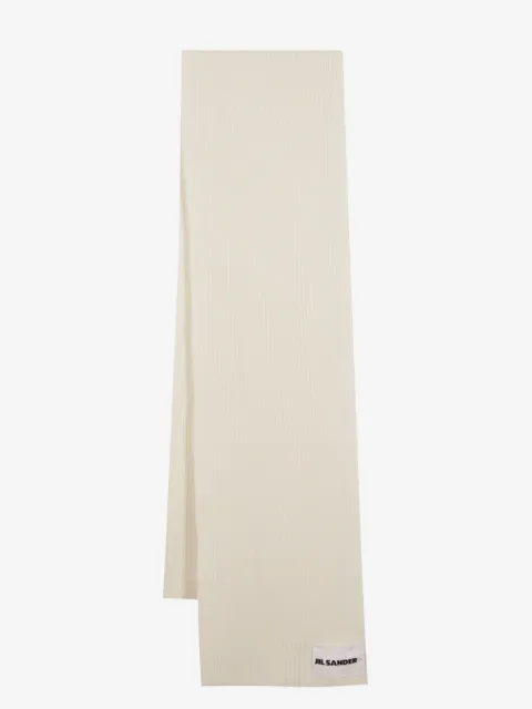 Jil Sander écharpe en laine à patch logo