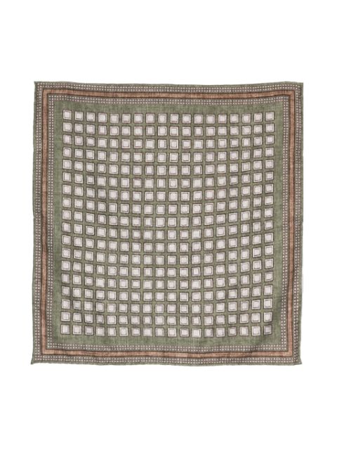 Brunello Cucinelli square-print silk handkerchief Men