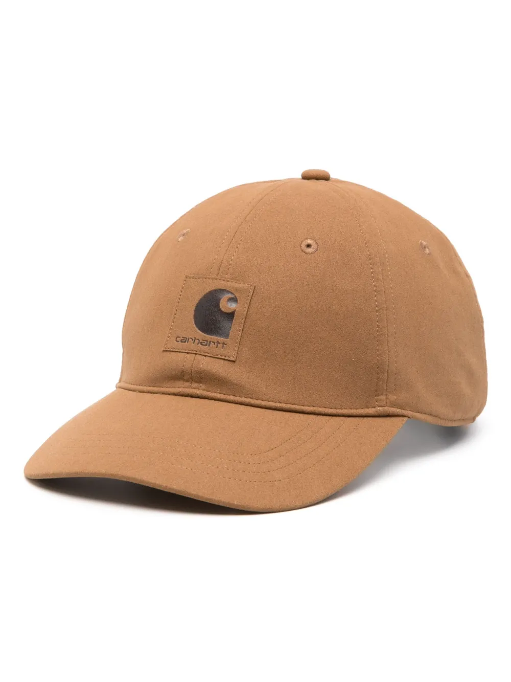 Carhartt WIP Strukturierte Baseballkappe mit Logo-Patch - Braun