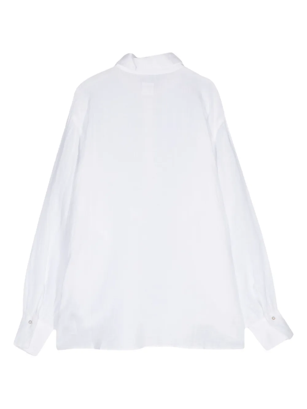 120% Lino long-sleeve linen shirt - Wit