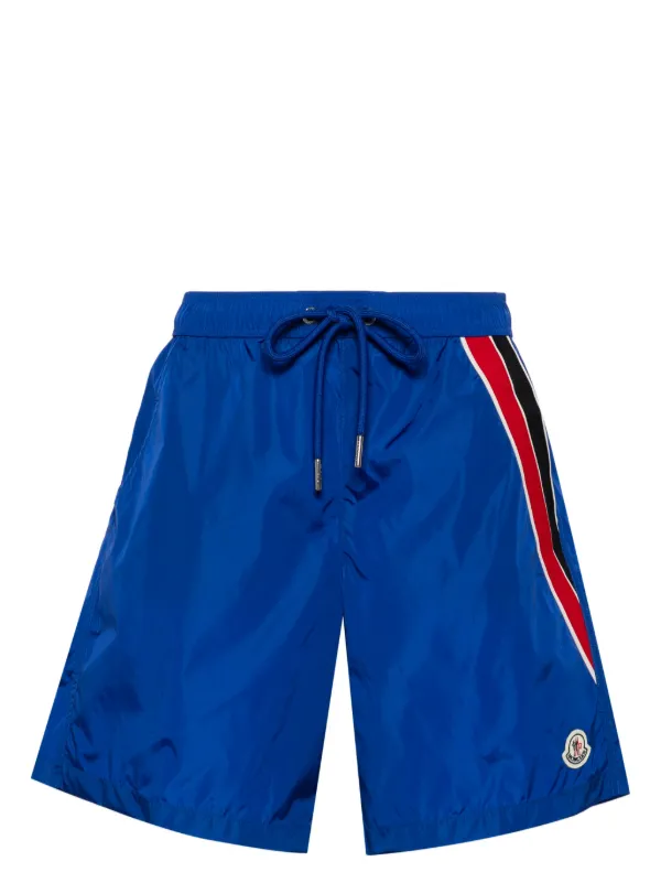 Moncler logo patch Swim Shorts Blue FARFETCH HK