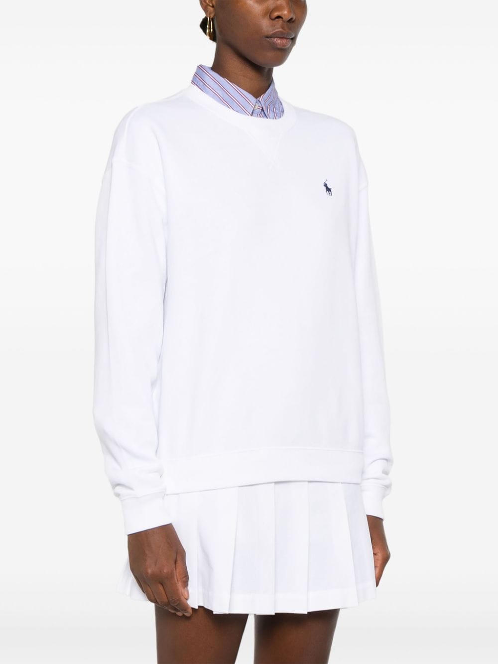 Shop Polo Ralph Lauren Polo Pony-embroidered Sweater In Weiss