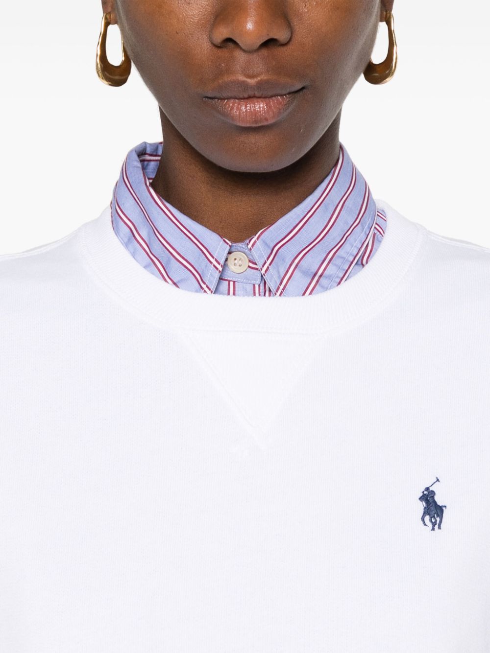 Shop Polo Ralph Lauren Polo Pony-embroidered Sweater In Weiss