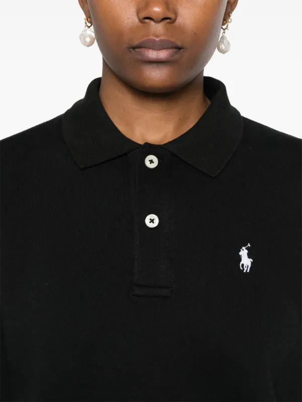 Polo Ralph Lauren polo-collar Fleece Sweatshirt | Black | FARFETCH