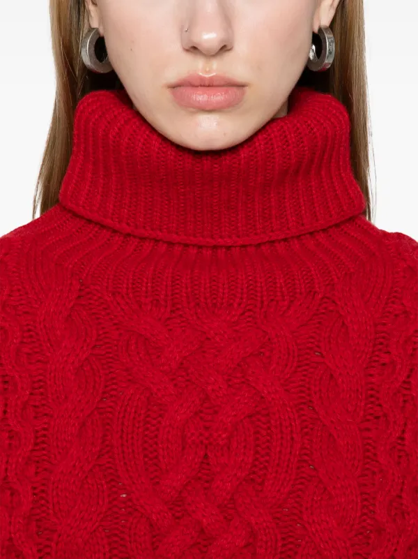 Polo Ralph Lauren レッド ケーブルニット ♡ Polo Ralph Lauren ケーブルニット セーター | レッド | FARFETCH JP