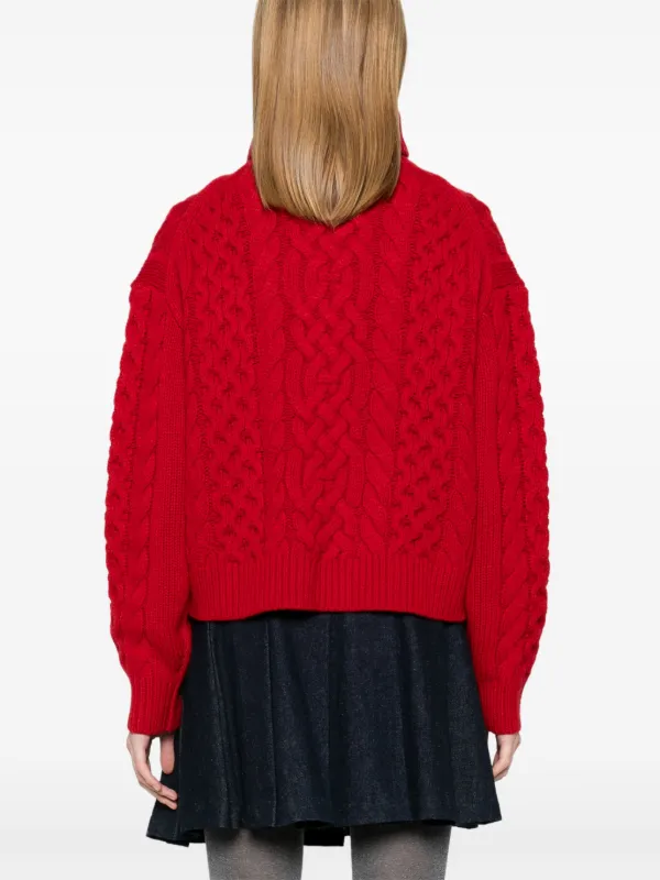 Polo Ralph Lauren レッド ケーブルニット ♡ Polo Ralph Lauren ケーブルニット セーター | レッド | FARFETCH JP