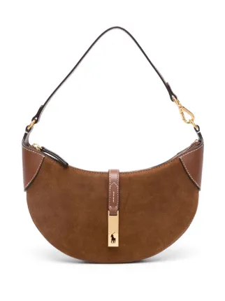 Polo Ralph Lauren Mini Polo ID Suede Shoulder Bag | Brown | FARFETCH