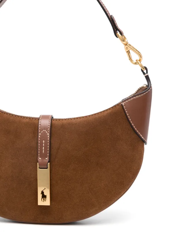 Polo Ralph Lauren Mini Polo ID Suede Shoulder Bag Brown FARFETCH IN