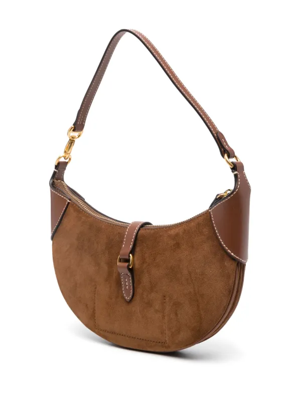 Polo Ralph Lauren Mini Polo ID Suede Shoulder Bag Brown