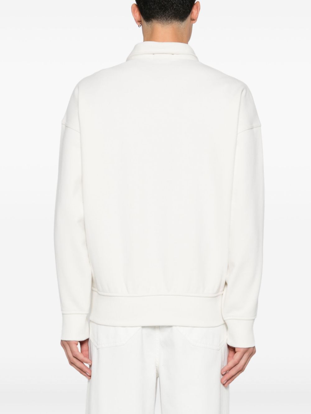 Shop Polo Ralph Lauren Relaxed Logo Collar Sweatshirt In White