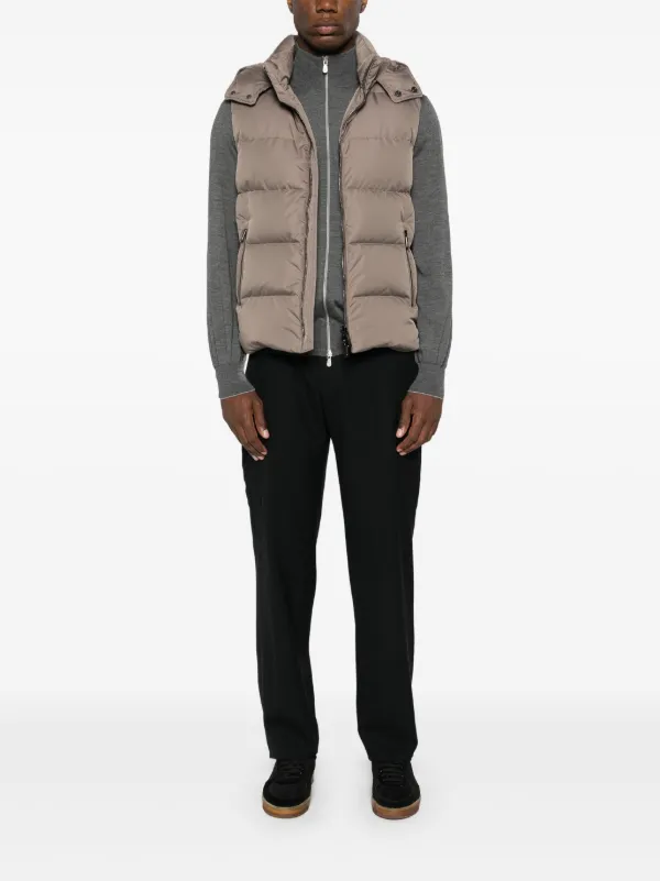 BRUNELLO CUCINELLI グレー系ジレ Brunello Cucinelli high-neck zip-up Cardigan | Grey | FARFETCH SG