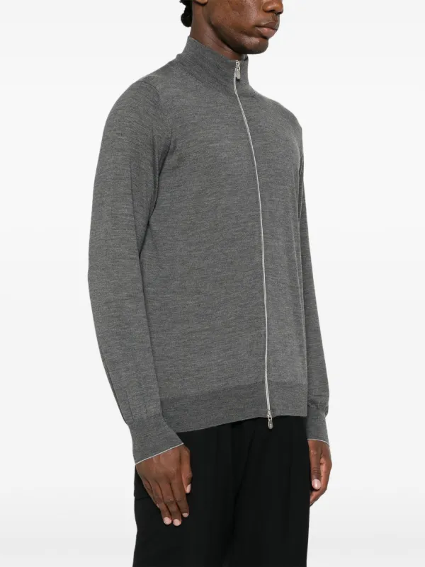 BRUNELLO CUCINELLI カシミヤカーディガン グレー Brunello Cucinelli high-neck zip-up Cardigan | Grey | FARFETCH SG