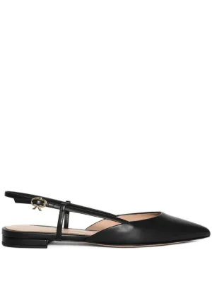 Gianvito Rossi Ribbon Jane Ballerina Shoes | Black | FARFETCH OM