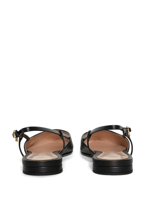 Gianvito Rossi Ascent レザーフラットシューズ | ブラック | FARFETCH JP