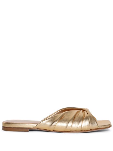 Gianvito Rossi draped metallic flat mules Women