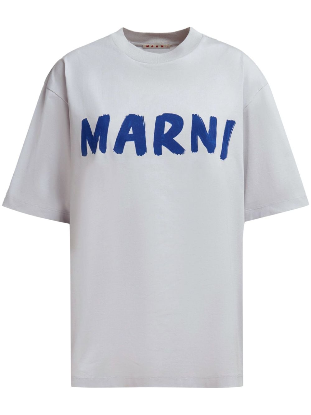 Marni Logo Print Cotton T-shirt In Gray