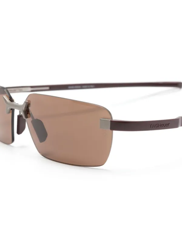 TAG Heuer Flex rectangle frame Sunglasses Brown FARFETCH UK