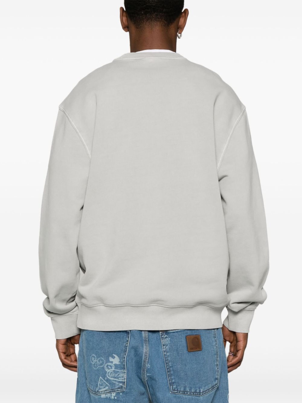 Shop Carhartt Duster Script Logo-embroidered Sweatshirt In Grey