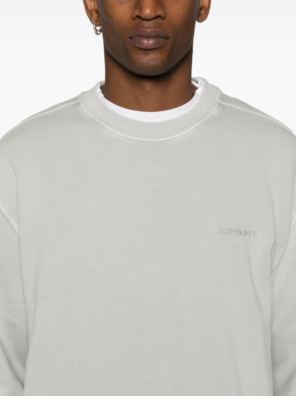 Shop Carhartt Duster Script Logo-embroidered Sweatshirt In Grey