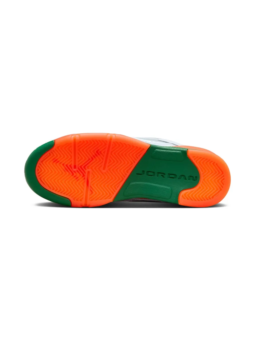 Jordan Kids Air Jordan 5 Low "Hurricanes Football Grey Brilliant Orange Pine Green" sneakers White