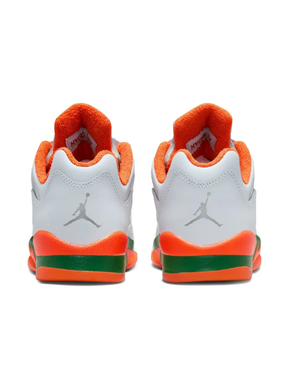 Jordan Kids Air Jordan 5 Low "Hurricanes Football Grey Brilliant Orange Pine Green" sneakers White