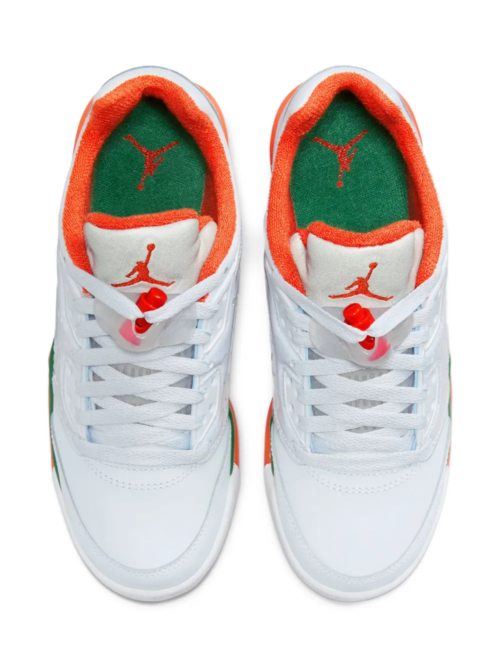 Jordan Kids Air Jordan 5 Low "Hurricanes Football Grey Brilliant Orange Pine Green" sneakers White