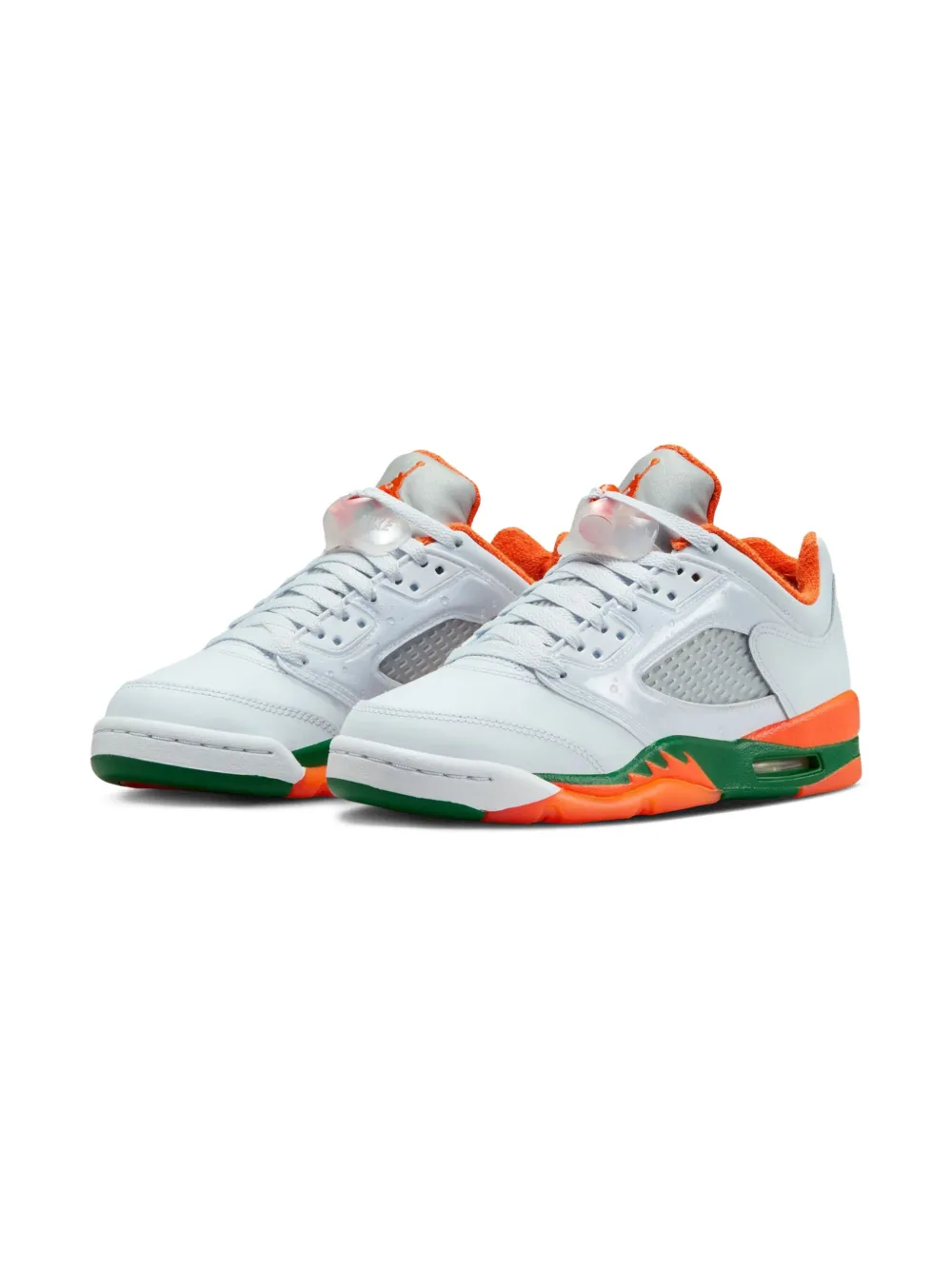 Jordan Kids Air Jordan 5 Low Hurricanes - Football Grey/Brilliant Orange/Pine Green sneakers - Wit