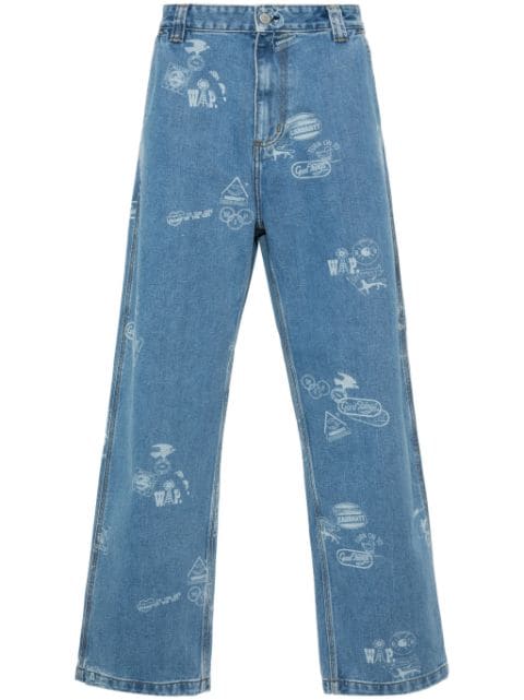 Carhartt WIP Stamp graphic-print tapered jeans 