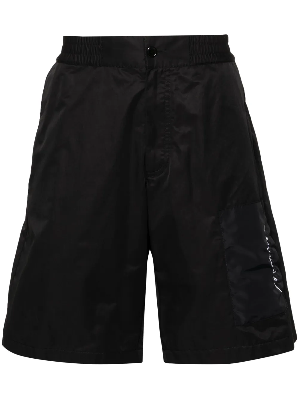 Moschino Twill bermuda shorts met geborduurd logo Zwart