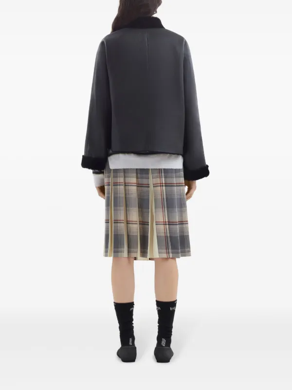 マルニ リバーシブル ムートン コート ブラック Marni リバーシブル ムートンジャケット | ブラック | FARFETCH JP