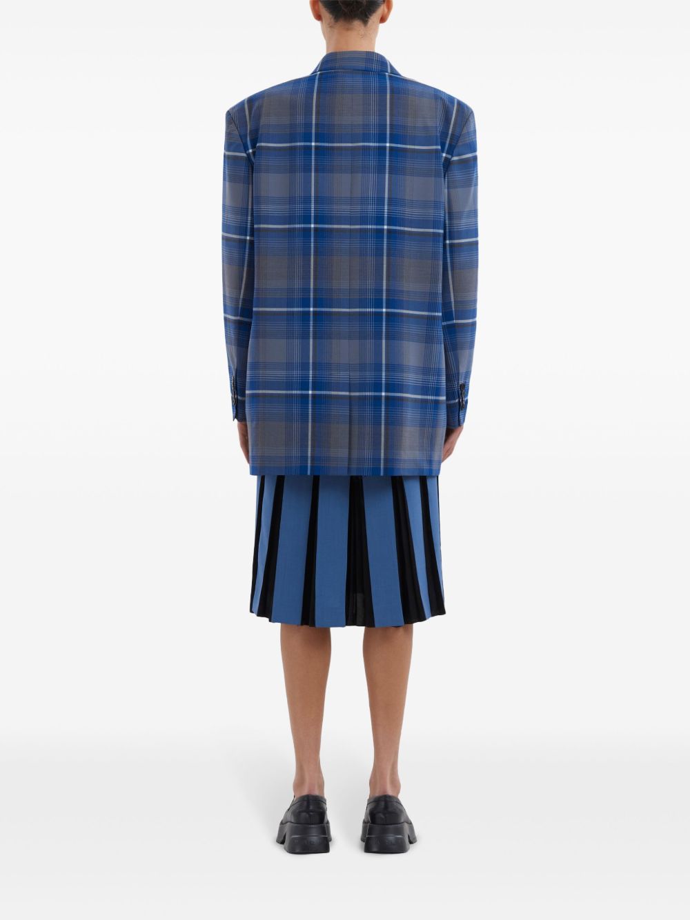 Cheap Marni logo-embroidered checked blazer Women