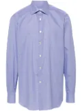 Kiton houndstooth-pattern cotton shirt - Blue