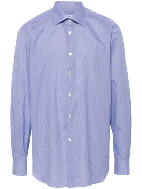 Kiton houndstooth-pattern cotton shirt