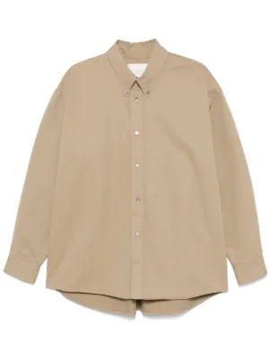 Jil Sander short-sleeve Cotton Shirt | Brown | FARFETCH GE