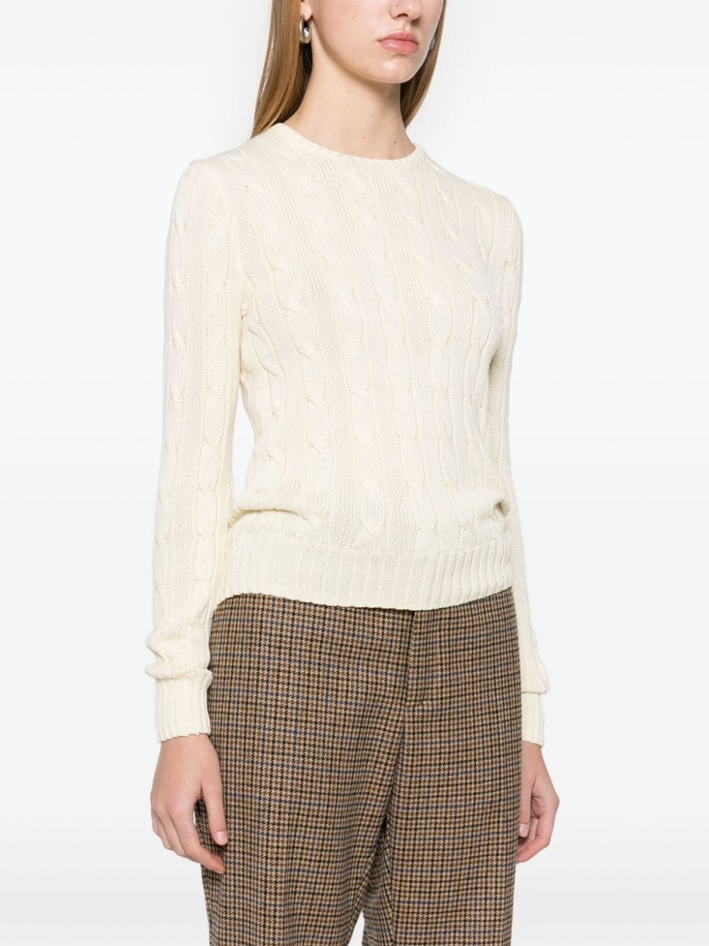 Shop Polo Ralph Lauren Cable-knit Sweater In White