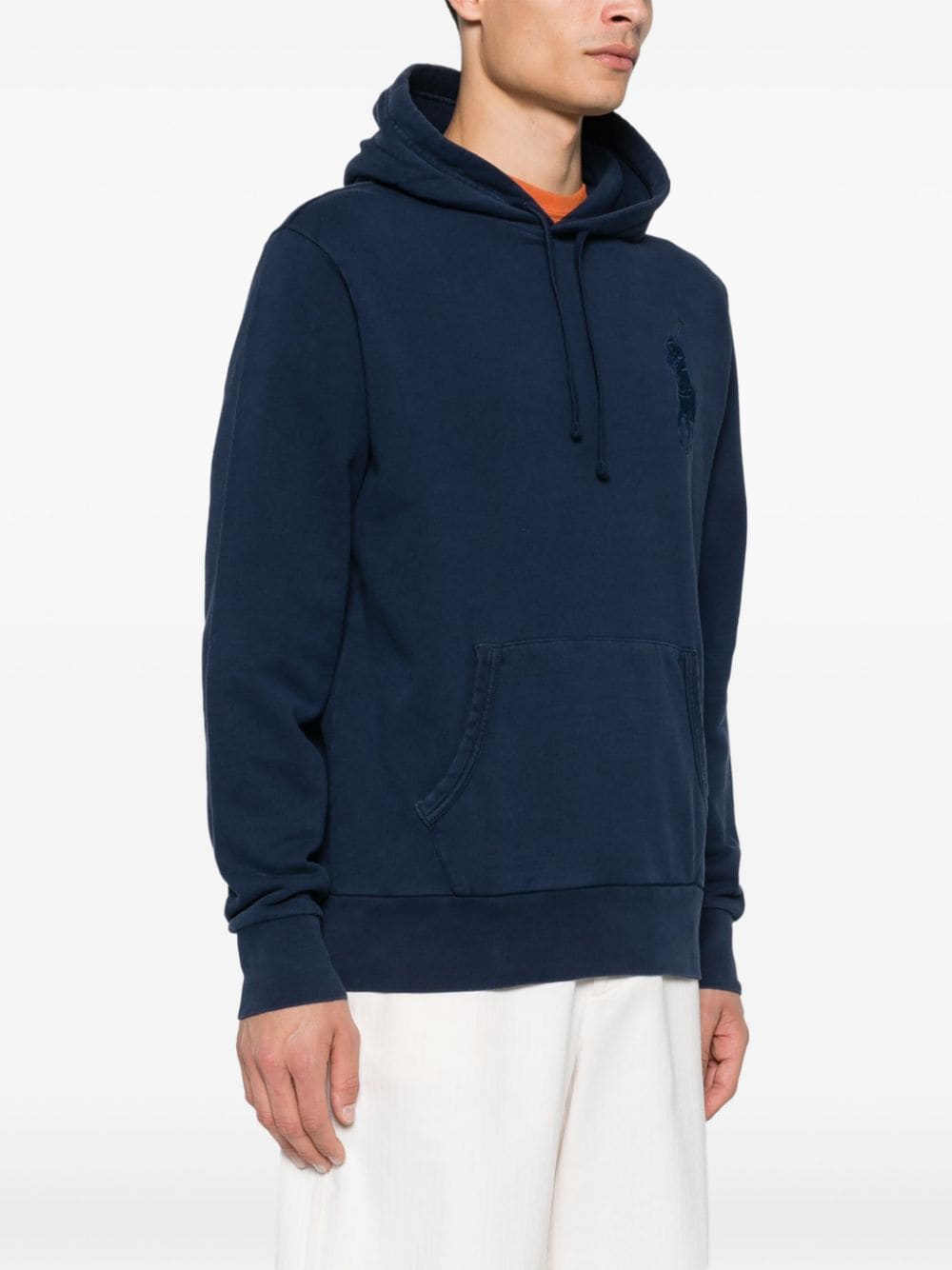 Shop Polo Ralph Lauren Big Polo Pony Fleece Hoodie In Blue