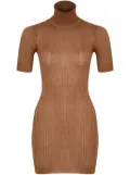 ZEYNEP ARCAY fine-ribbed lurex minidress - Brown
