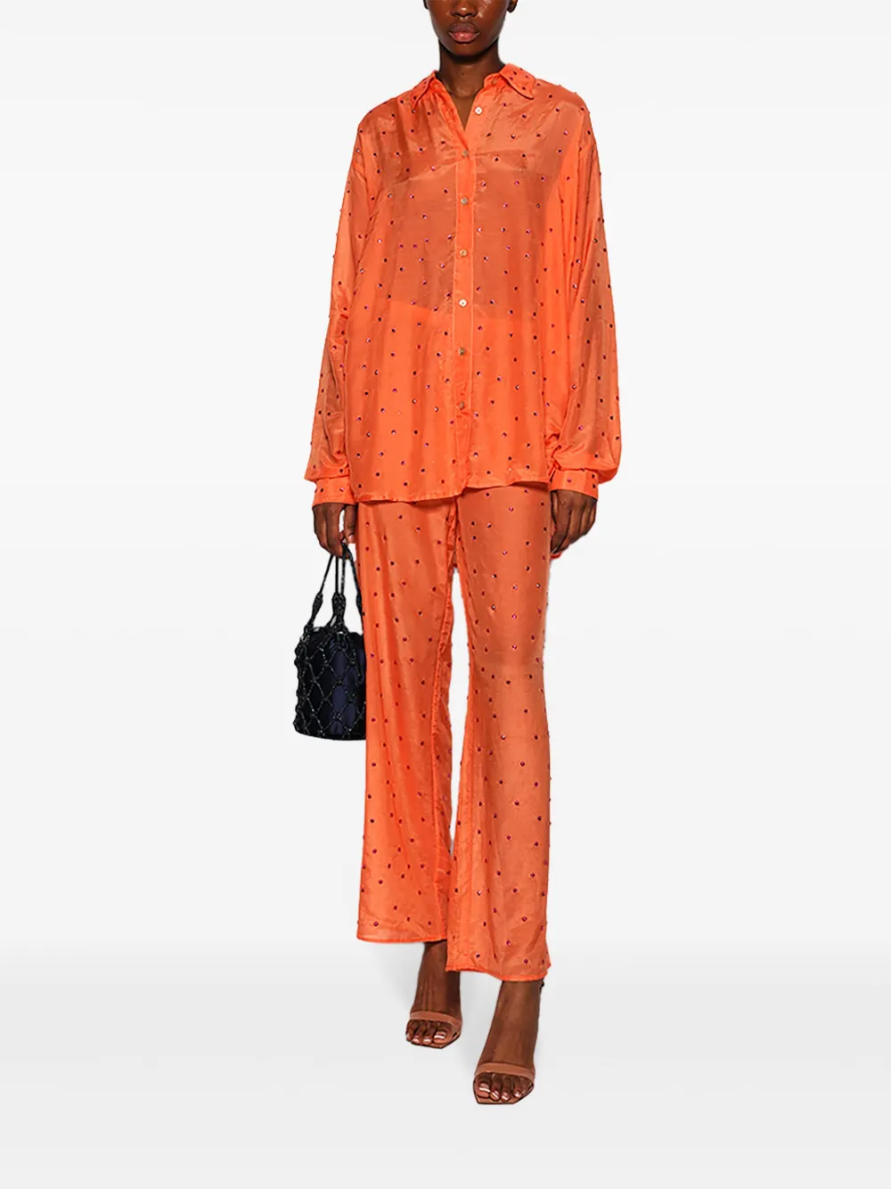 Judith Leiber Couture Sparkle Net Pouch Bag In Blue