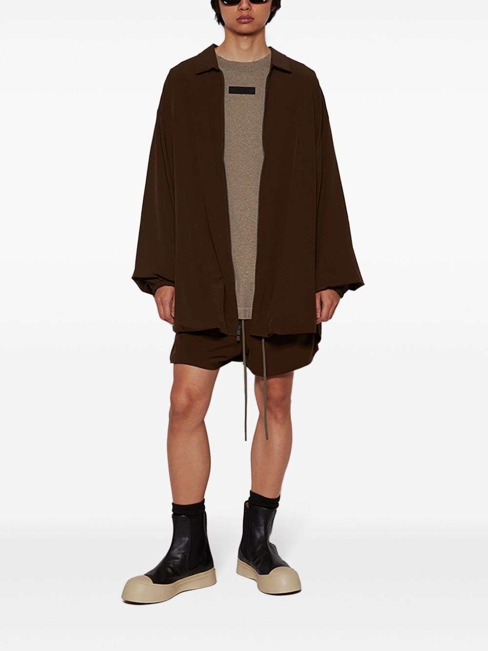 FEAR OF GOD ESSENTIALS Shirtjack met logo-applicatie - Bruin