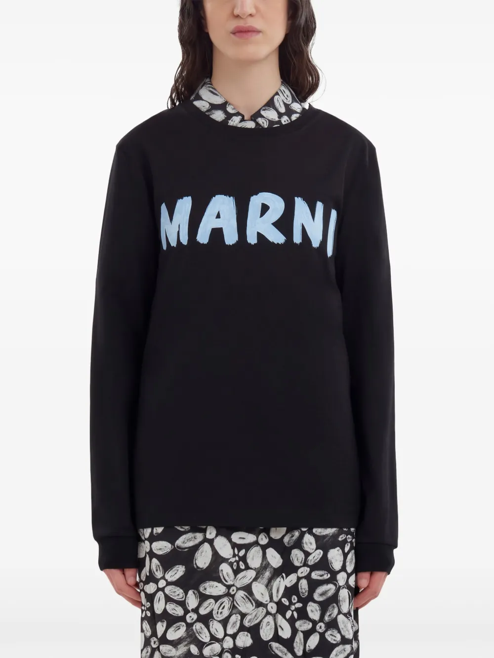Marni Sweater met logoprint - Zwart