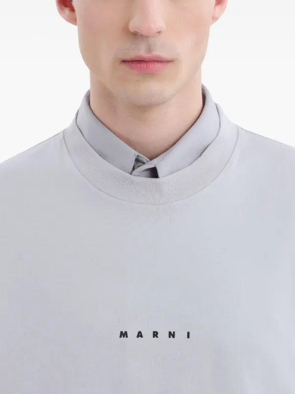 【関税込み】Marni グレー ブラッシュド Tシャツ Marni ブラッシュド Tシャツ | ホワイト | FARFETCH JP