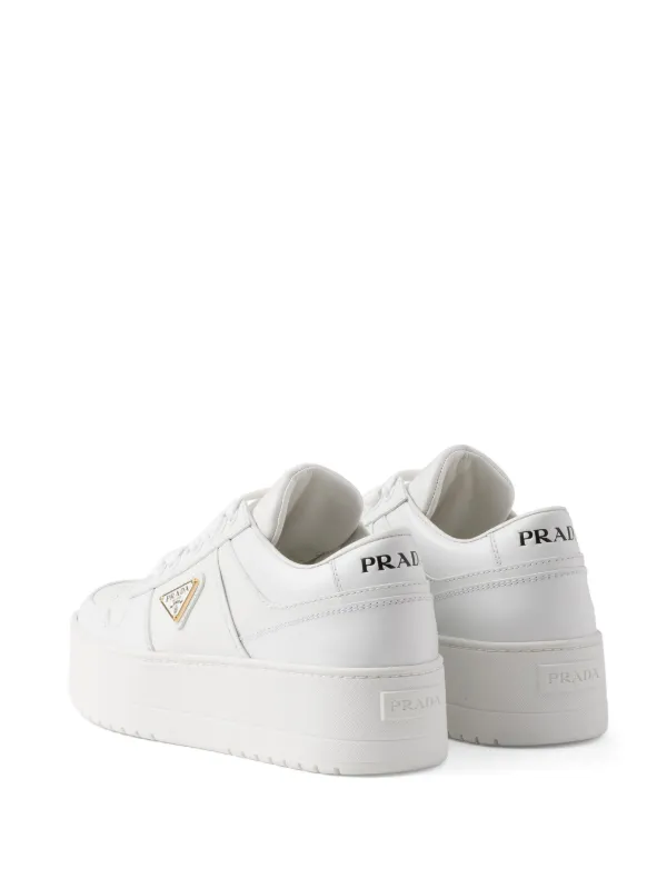 Prada Downtown Bold Leather Sneakers | White | FARFETCH