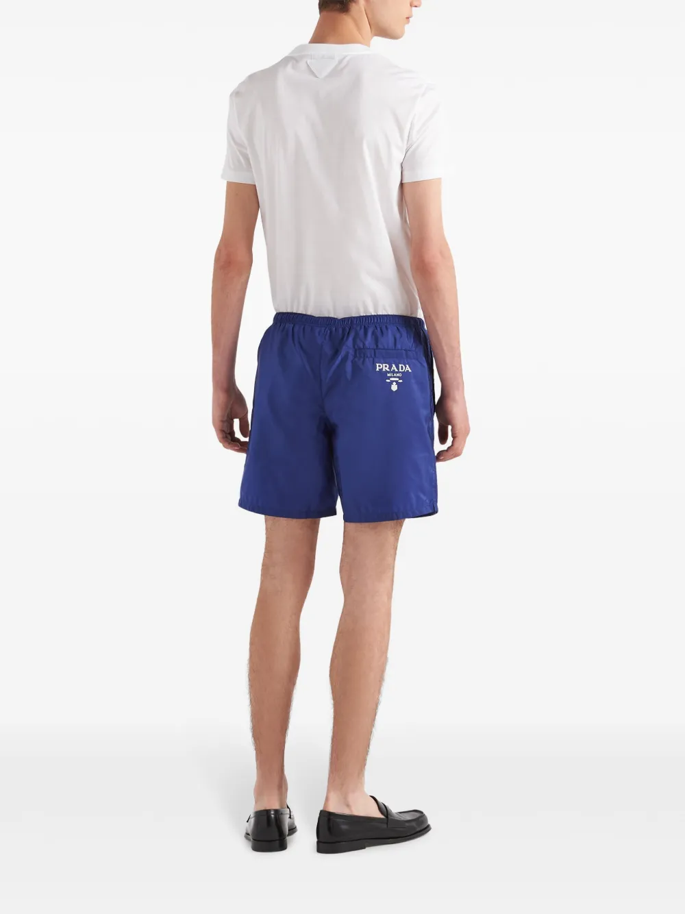 Prada Zwembroek met logoprint Blauw